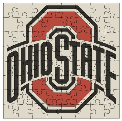 300 x ohio puzzle by kinner3d giocattoli giochi ohiostate ohiostatebuckeyes calcio ams 3 colore 3d print model - Mito3D