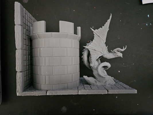 dragon scène livre by eodandersontm art sculptures serre livres fantaisie lis train lire 3d print model - Mito3D