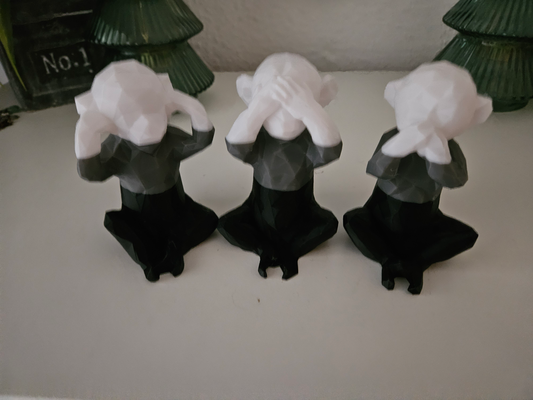 3 wise monkeys by lilradesign art sculptures 3d print model - Mito3D