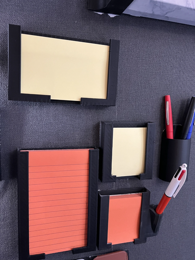 post-it wall holder by barbaro lab 3d tools organizers orgainizer post it pen 3d print model - Mito3D