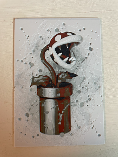 piranah star aquarell painting hueforge super mario by casanoma generative 3d model & lithophane hueforege aquarelle picture pipe devil 3d print model - Mito3D