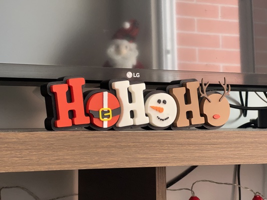 christmas hohoho sign by meaf designs household festivities snowman reindeer christmasdecoration santaclaus 3d print model - Mito3D