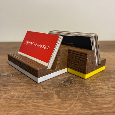 bois carte visite titulaire soutien by mef dessins ménage bureau porte cartes 3d print model - Mito3D