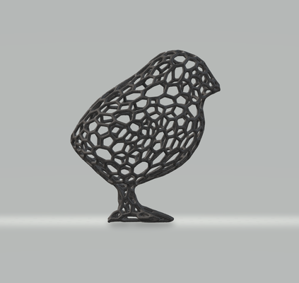 chick voronoi remixed by xeraj household decor animal easter egg chicken 3d print model - Mito3D