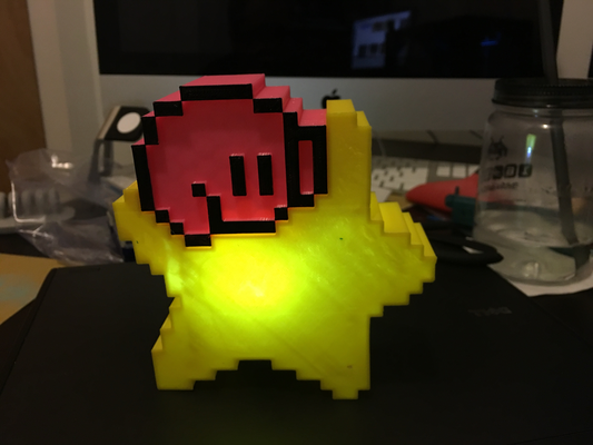 kirby pixel star tea light by baddadadam miniatures creatures 3d print model - Mito3D