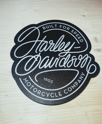 harley davidson v2 logo 3d lightbox by rtrigo3d domestico arredamento harley moto rtr3d lampada luz 3d print model - Mito3D