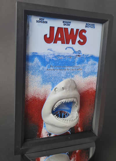 jaws hueforge picture poster original movie frame by terminatordeux generative 3d model & lithophane hue forge deco geek decor gift film jaw shark sea ams 3 colors color red blue white black lithograph grey beautiful stream youtube instagram 80 70 spielberg 3d print model - Mito3D