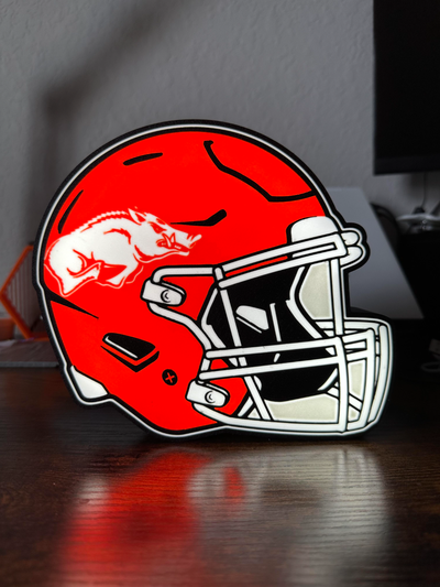 rasoir boite lumière by geek génie collectif art panneaux logos arkansas football universitaire université football pied balle équipe équipes sport sports casque masque led boîte cadeau 3d print model - Mito3D