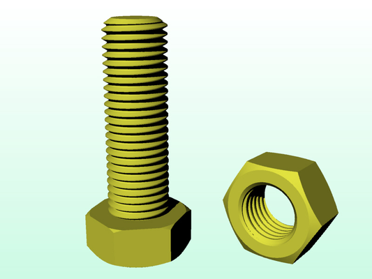 m20x60 tornillo nuez by casamiento herramientas mecanico nueces 3d print model - Mito3D