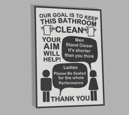 funny toilet sign by dengamleninja art signs & logos decor 3d print model - Mito3D