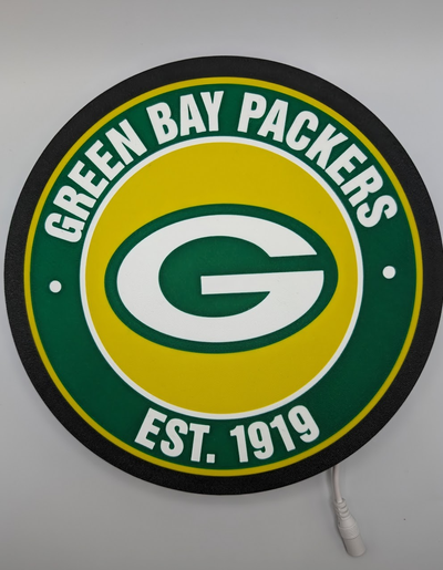 green bay packers light box by miak3d hobby & diy sport outdoors nfl american football led art wall 3d print model - Mito3D