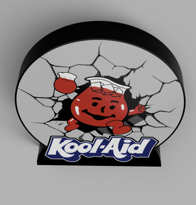 kool aid homme éclater mur boite lumière by cruizincris2006 génératif 3d modèle my signe aide koolaid oui tropical coup poing 3d print model - Mito3D