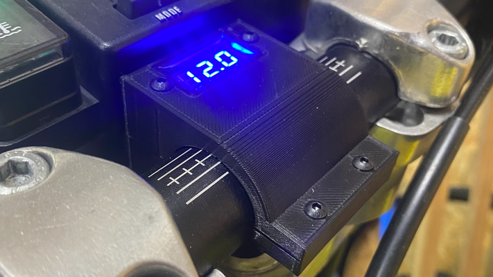 voltgauge mount 22 & 28mm handlebar voltage gauge drz by yan thu hobby diy vehicles bike suzuki ktm 3d print model - Mito3D