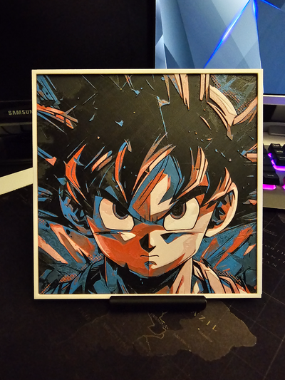 kind goku porträt hutschmiede by think3d generativ 3d modell lithophan anime tv film serie kidgoku dragon ball drachen mauer kunst 2dart 2d 3d print model - Mito3D