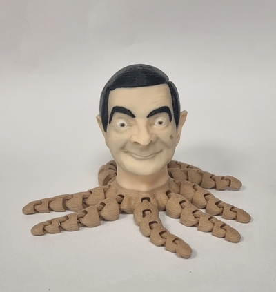 flexi herr oktobean by 3dprintnovesia spielzeuge spiele mr bean tintenfisch okto artikuliert 3d print model - Mito3D