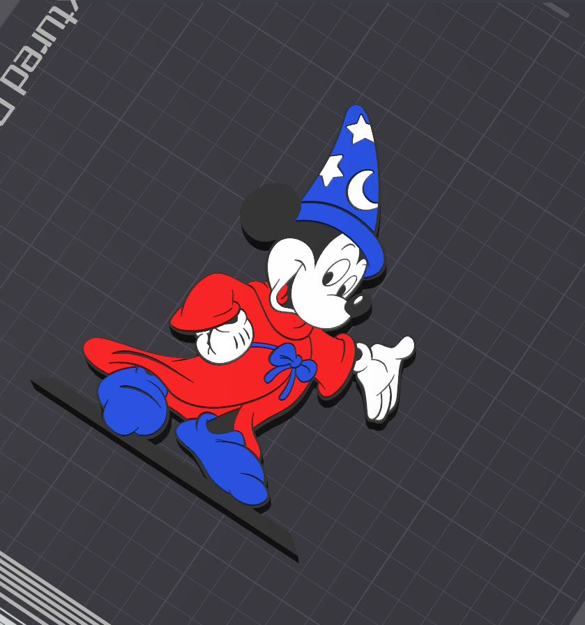 mickey ratón hechicero mesa estante soporte by 5kyrunn3r arte esculturas minnie disney donald pato mentecato fantasía mago ams listo logo firmar disneyland 3D print model - Mito3D