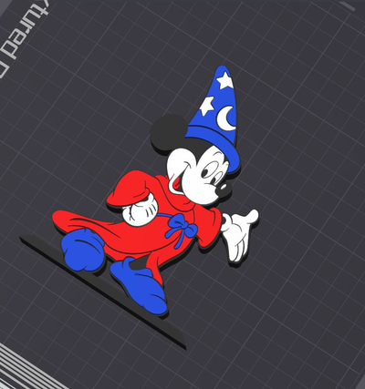 mickey ratón hechicero mesa estante soporte by 5kyrunn3r arte esculturas minnie disney donald pato mentecato fantasía mago ams listo logo firmar disneyland 3d print model - Mito3D