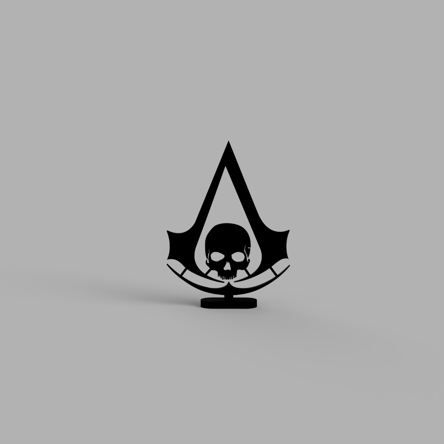 asesino credo negro bandera logo estante soporte by lockwick arte señales logos assassinscreed bandera negra videojuego escultura 3D print model - Mito3D