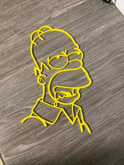 homer simpson by foxprint3d kunst 2d simpsons bart karikatur legende 3d print model - Mito3D