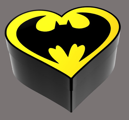 batman gift box - valentines by geek3designs household decor dc comics heart valentine day superhero 3d print model - Mito3D