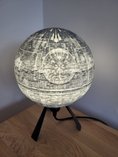 guerres étoiles étoile mort lithophane lampe by olivier3dprint ménage décor 3d print model - Mito3D