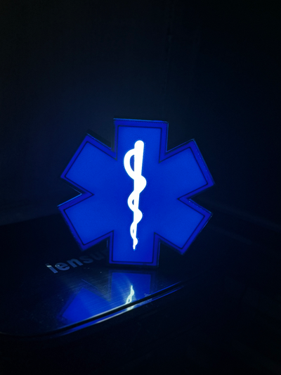 star of leben licht box by spencer haushalt dekor ems krankenwagen 3d print model - Mito3D