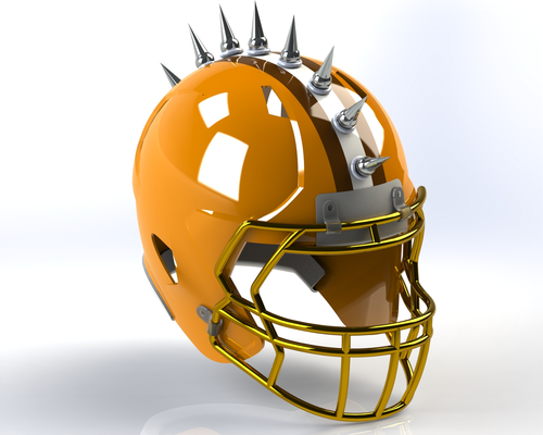 american football helmet - mohawk punk by 3dxav hobby & diy sport outdoors outdoor americano ball balloon game play mask shell face style case pua mohicano mohican moicano 3d print model - Mito3D