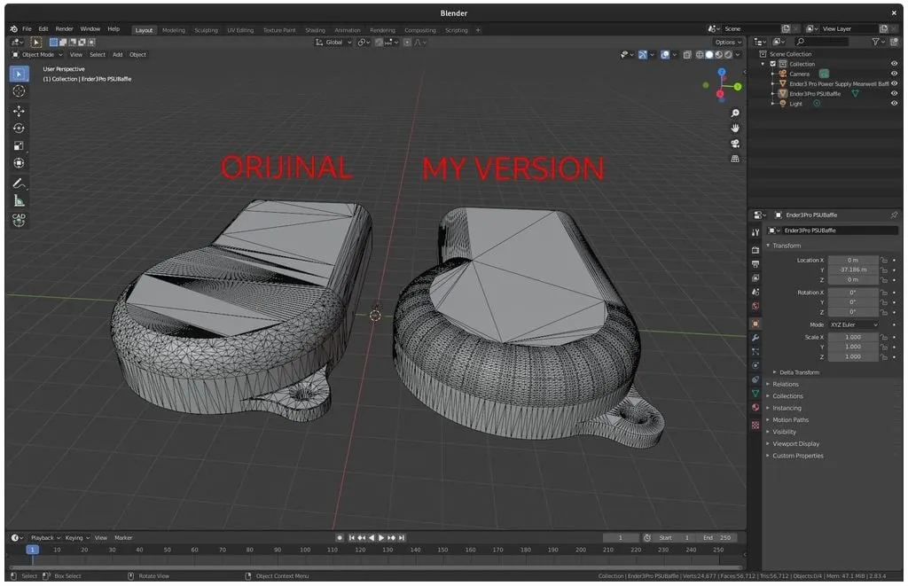 ender3 pró fornecem significa silencioso melhorado remixado by indelével 3d impressora partes crialidade ender3pro psu fonte energia silenciador 3D print model - Mito3D