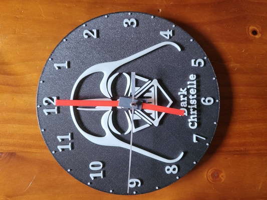 horloge oscuro vador by olivier3dprint casa decoración guerra galaxias 3d print model - Mito3D