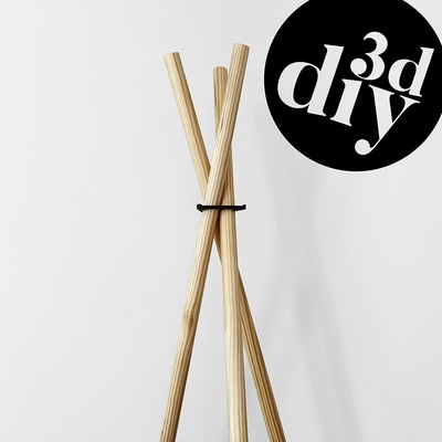 simple teepee coat rack wood dowels by dave3ddiy household house models hanger decor home thingiverse clothing coathanger tipi coatrack tepee 3d print model - Mito3D