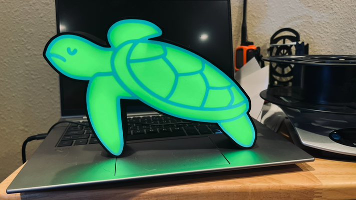 turtle light box by 3rdcoastprinting art signs & logos lights lamp 3d print model - Mito3D