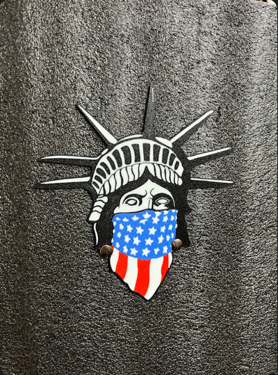 enmascarado dama libertad by wagzprintz arte 2d sermón estatua of bandera americano america murica merica 3d print model - Mito3D