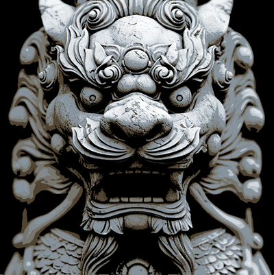 guardian stone lion - optical illusion hueforge by protoprints household decor art filament painting lunar year china of dragon 2024 3d print model - Mito3D