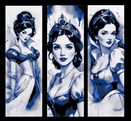 fan art set of 3 bookmarks - disney princess snow white portrait fairest by mclanesmemories 2d fanart snowwhite book bookmark mark marker hueforge 3d print model - Mito3D