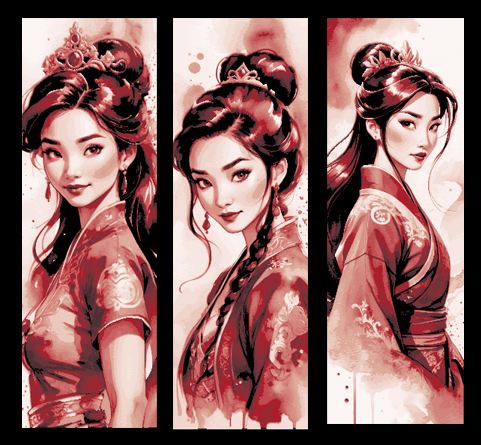 fan arte impostato of 3 segnalibri disney principessa mulan ritratto cinese bellezza by mclanesmemories 2d cina art principessamulan libro segnalibro marchio pennarello fucina cappelli 3D print model - Mito3D