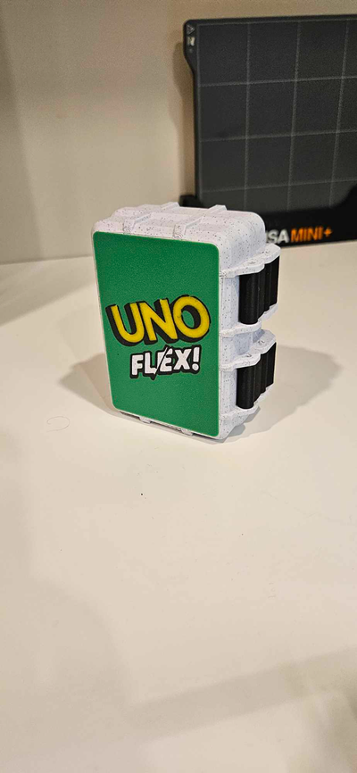 uno flex card box remixed by jf lemay toys & games board holder unobox 3d print model - Mito3D