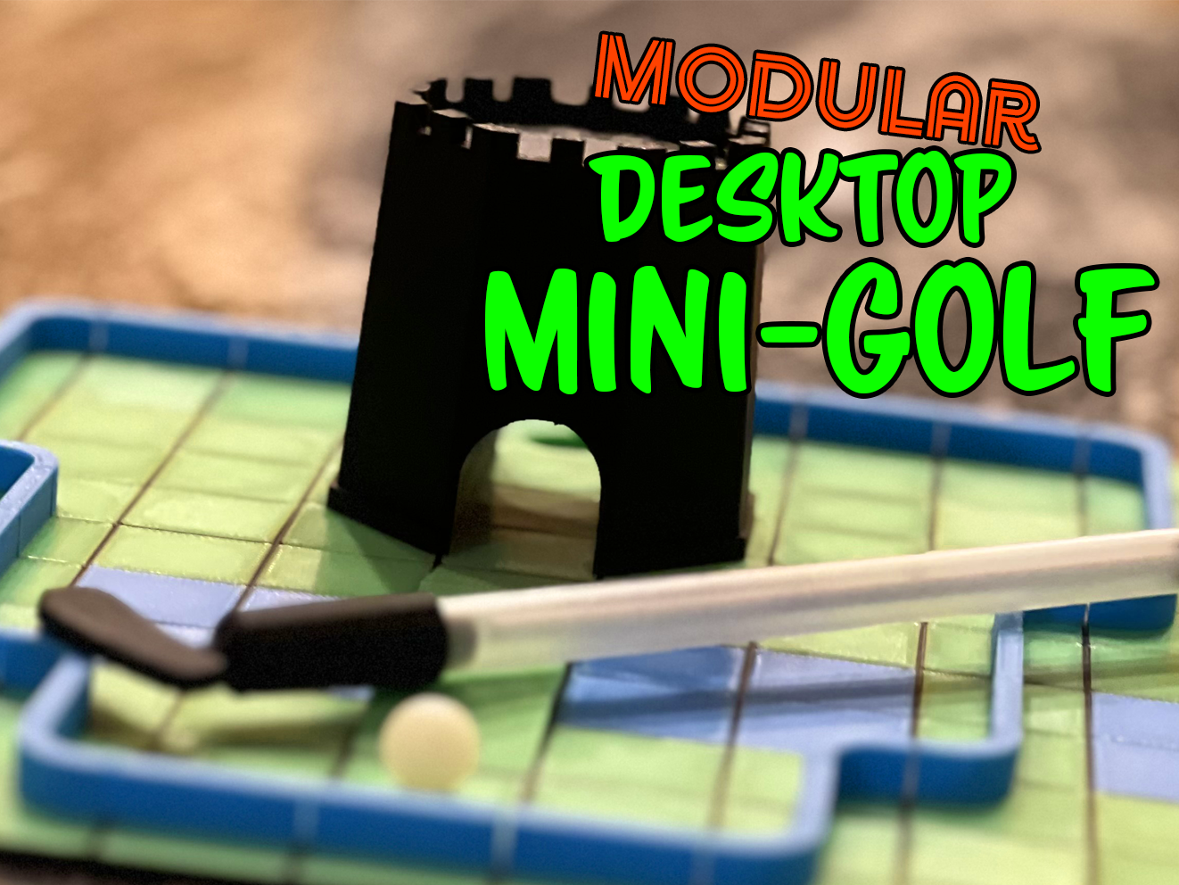 original modular desktop mini golf set by nardo3d toys & games board miniature office accessories toy game unique fun minigolf 3D print model - Mito3D