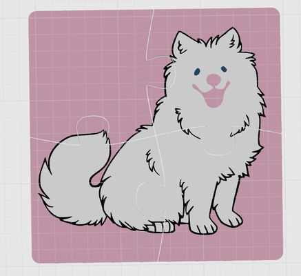 samoyed puzzle by slowpoke's workshop toys & games puzzles dog white 3d print model - Mito3D