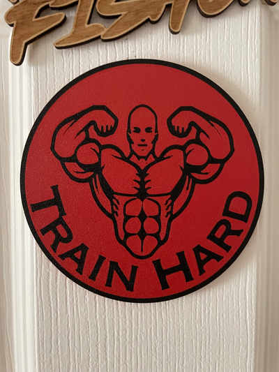 train hard coaster by slowpoke's workshop household decor muscle strong color 3d print model - Mito3D