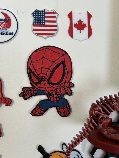 spider man karakter by yavaş konuşma atölye sanat 2d örümcek adam kahraman renk eğlence dikenli 3d print model - Mito3D