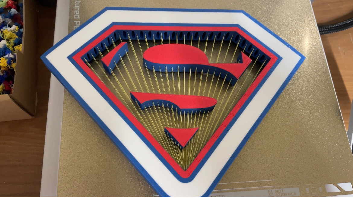 superman string led lamp by 3ddyfaber art models heroes 3D print model - Mito3D