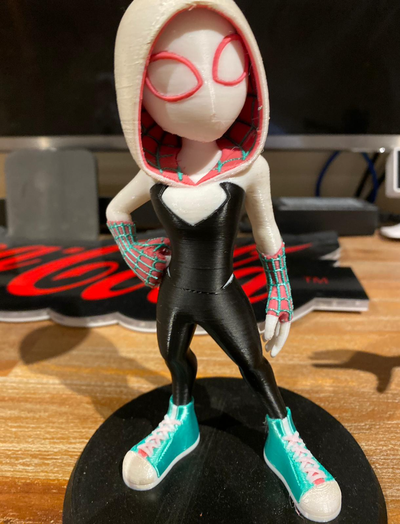 spinne gwen by blossom2023 spielzeuge spiele zeichen spider wunder abonnieren spidergwen superheld comic film 2 spiderverse 3d print model - Mito3D