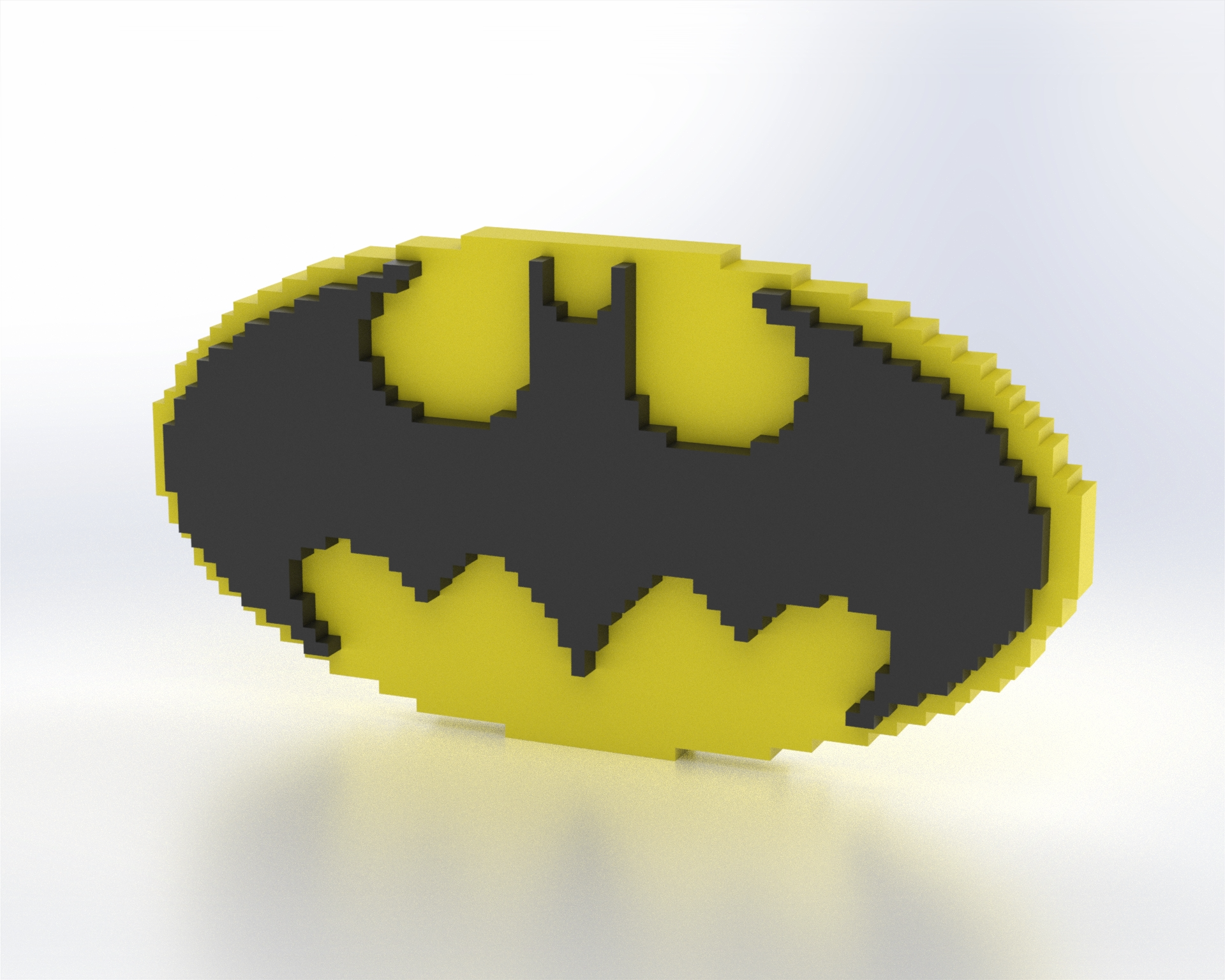 batman logo pixelated sign by thecreativelily art signs & logos dc wall desk quick print quickprint movie no ams display 3D print model - Mito3D