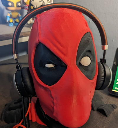 dead pool casque musique titulaire soutien by josh ménage bureau accessoire organisateur 3d print model - Mito3D