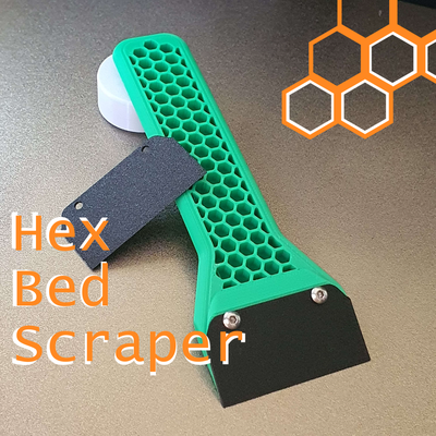 hexagon bed scraper swappable blades by burmanatorxz 3d printer accessories razor blade acccesories 3d print model - Mito3D