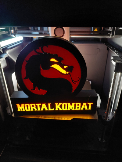 mortal kombat conduziu placa by wexx3d arte sinais logotipos luz caixa 3d print model - Mito3D