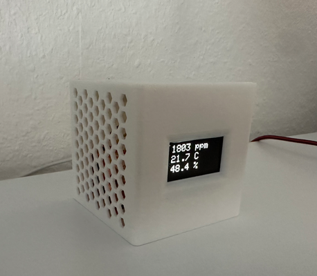 co2 sensor monitor cubo hexágono rh temperatura by jonathan sto pasatiempo bricolaje diy electrónica esp32 calidad aire electrónico 3d print model - Mito3D