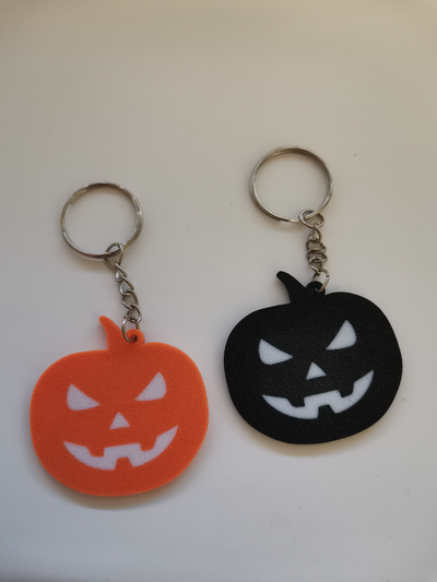 jack-o'-lantern multicolor keychain by bt3d printing art signs & logos halloween spooky 3d print model - Mito3D