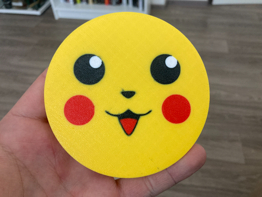 pokemon pikachu sottobicchiere by yakubhroch arte 2d 3d print model - Mito3D