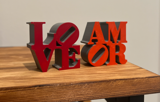 philly amor scultura by friartuck11 arte sculture amore san valentino rosso 3d print model - Mito3D